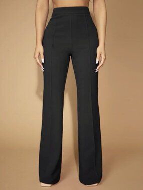 Shein SXY Black High Waist Flare Work Pants